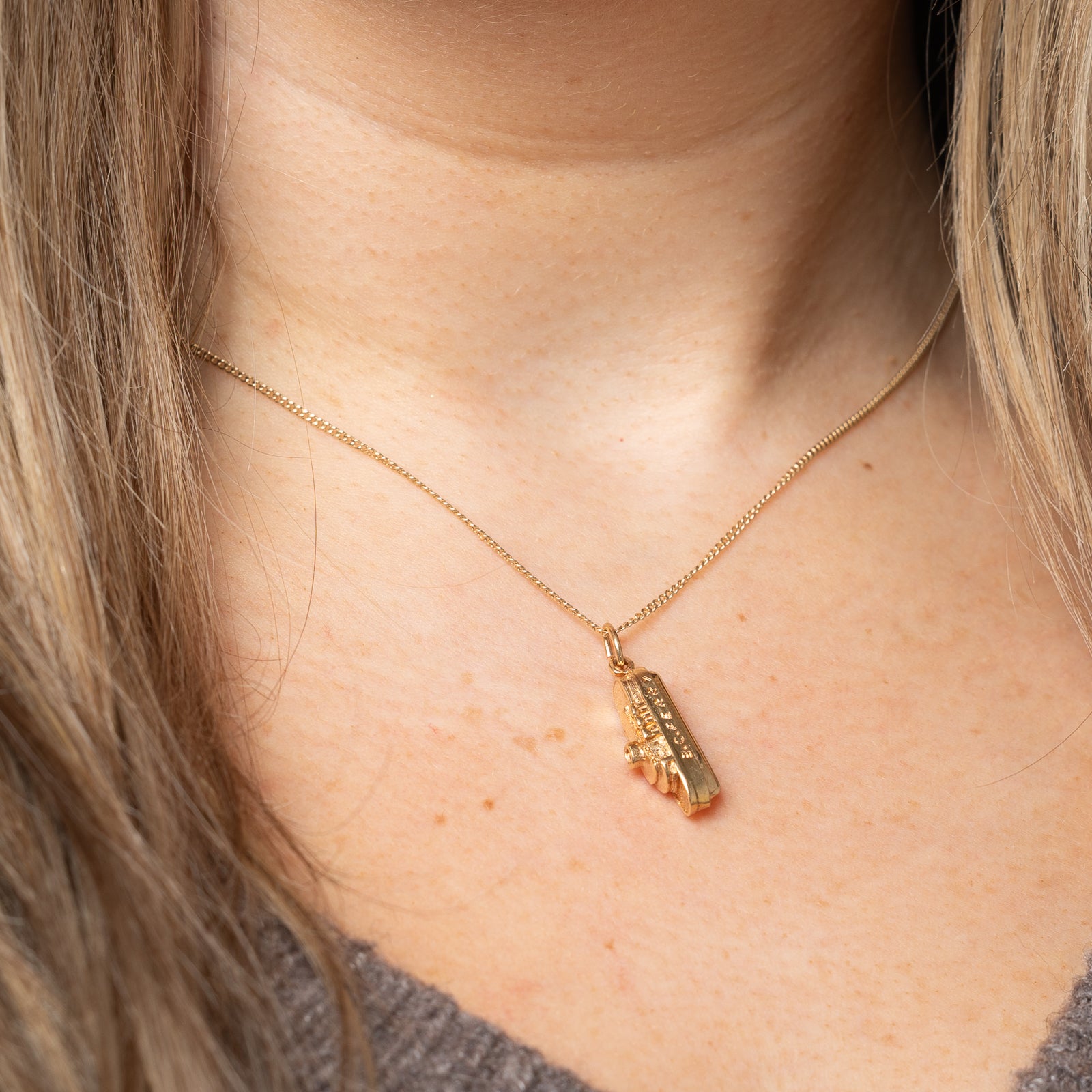 10K Yellow Gold BC Ferry Charm Pendant - Elegant Jewelry for Travel Lovers, Perfect for Necklaces & Bracelets - Great Gift for Cruise Enthusiasts & Travel Memories