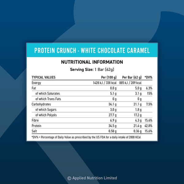 Applied Nutrition Protein Crunch Bar - 12 Pack (62g Each) | High Protein Snack for Weight Loss & Muscle Building | Perfect for Gym, Work & On-the-Go Nutrition