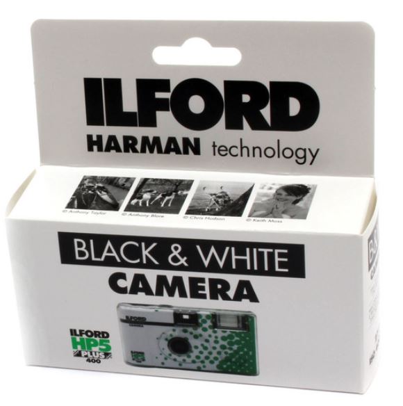 Ilford HP5 Plus 35mm Black and White Film Camera with Built-in Flash - 27 Exposures | Single Use Disposable Camera for Street Photography, Travel & Events