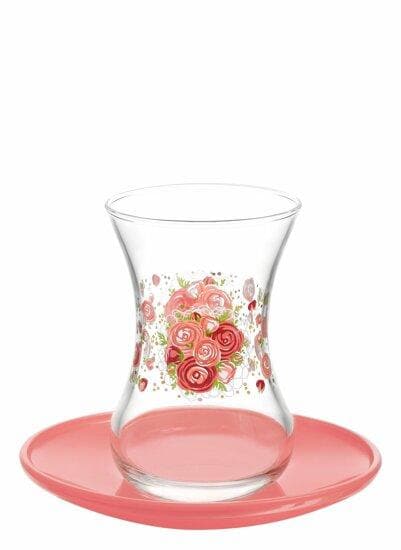 Premium Azeri Tea Glass Set - Traditional Handmade Tea Cups, Set of 6 | Authentic Middle Eastern Tea Accessories | Perfect for Chai, Herbal Tea & Home Decor