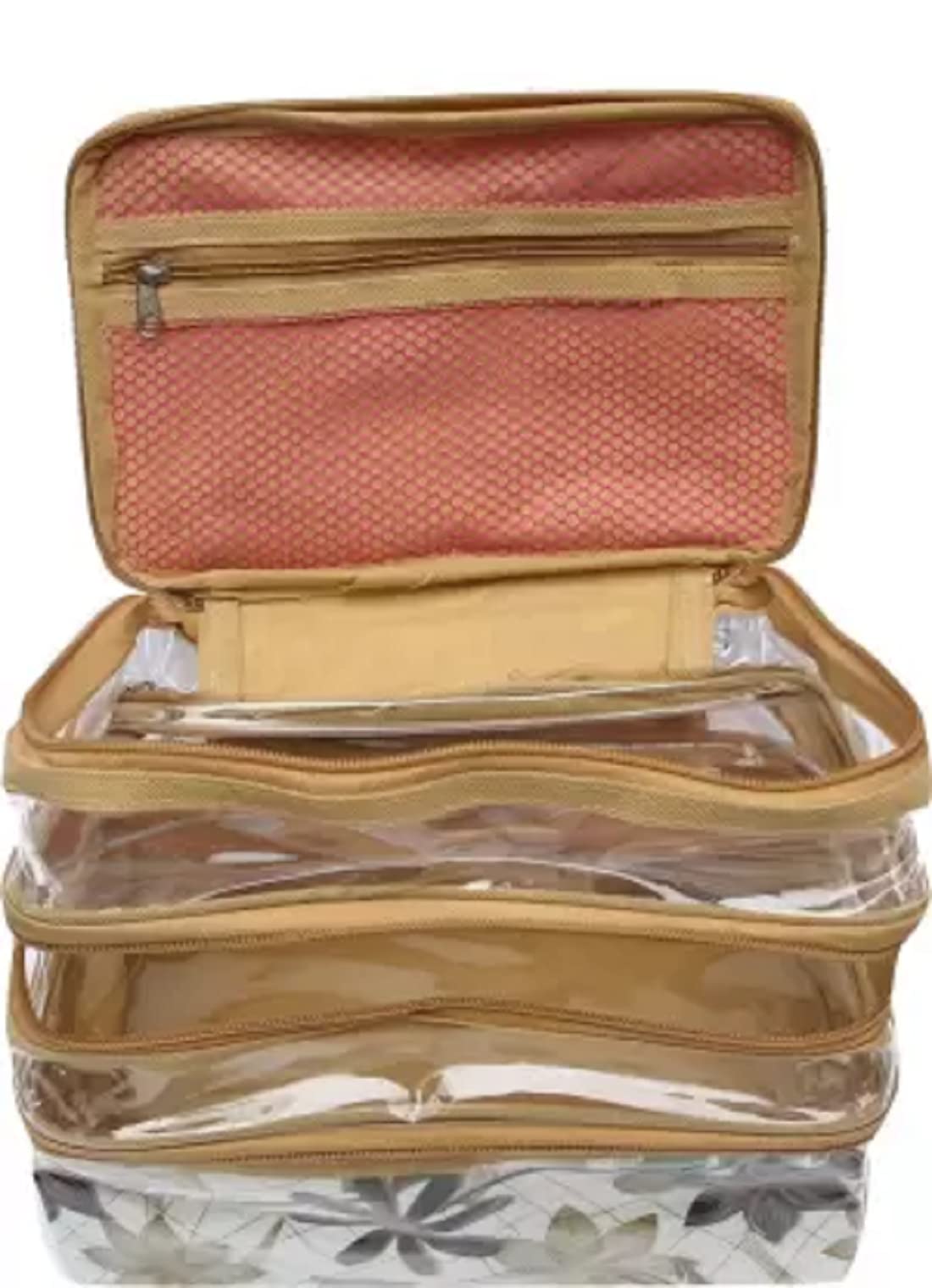 UltimateFashionista Large Cosmetic Bag Organizer for Women - Travel Makeup Pouch & Toiletry Case | Multifunctional Beauty Storage (Cream) | Perfect for Travel, Gym & Daily Organization