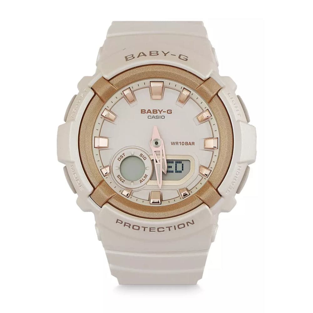 Casio Baby-G BGA-280BA-4ADR Women's Sports Watch - Beige Pink Resin Band, Shock Resistant, 200M Waterproof, LED Light | Perfect for Swimming, Running & Outdoor Activities