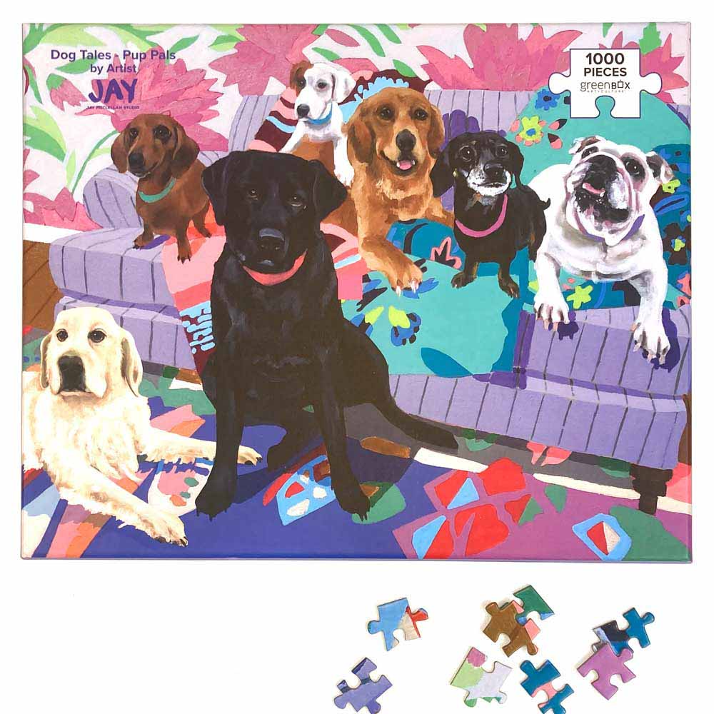 Dog Tales Pup Pals 1000 Piece Jigsaw Puzzle - Fun Family Game Night Activity for Adults and Kids