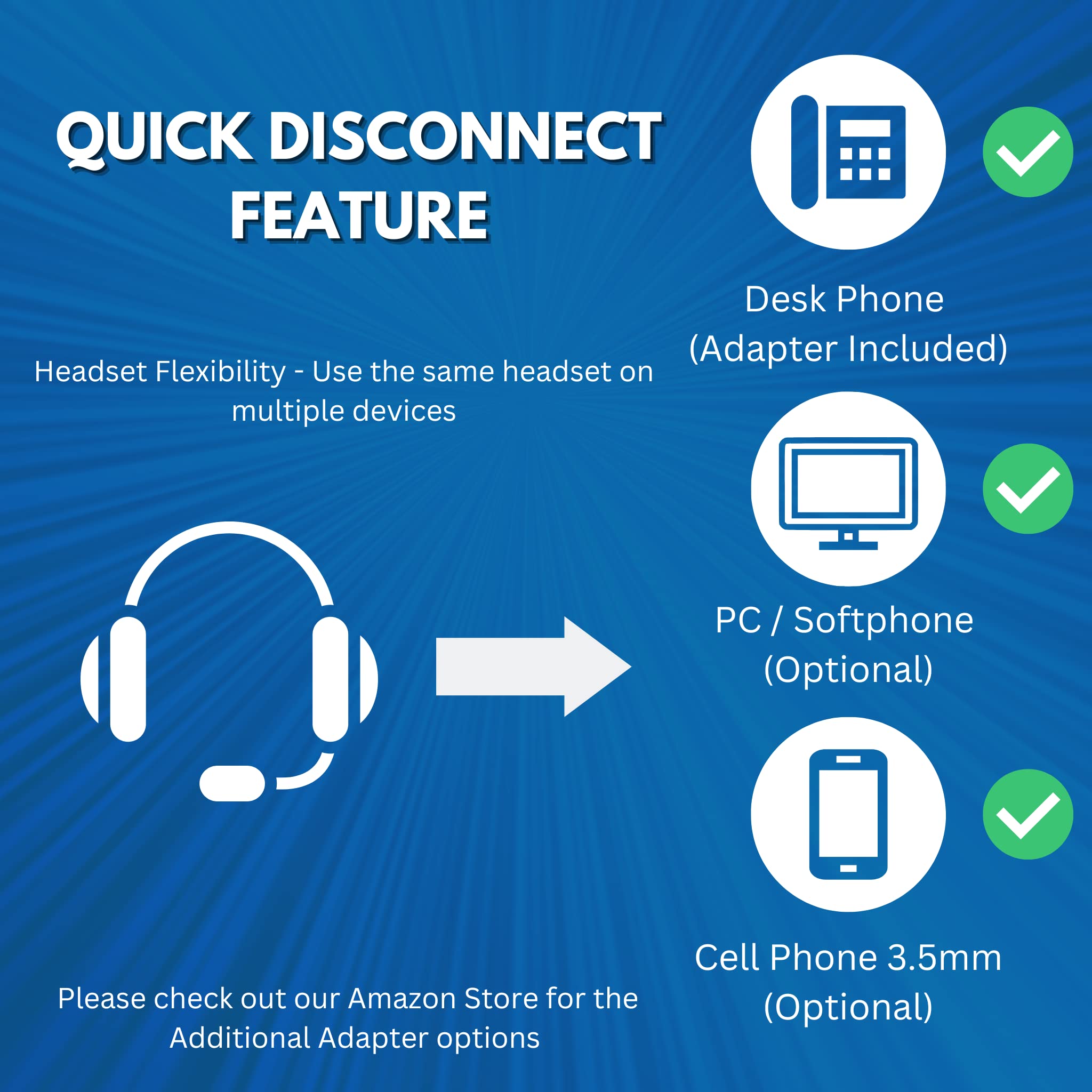 TruVoice HD-100 Professional Noise Canceling Headset with HD Sound - Compatible with Mitel, Nortel, Avaya, Polycom VVX & More | Perfect for Call Centers, Remote Work & Office Communications