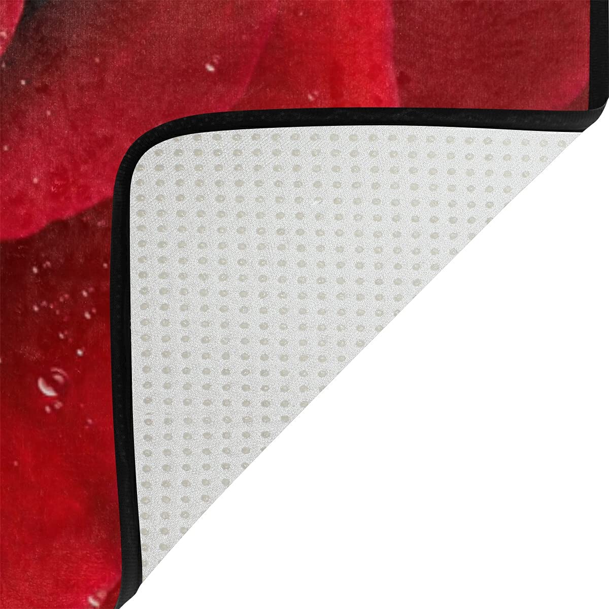 ALAZA Red Rose Flower with Raindrop Valentine's Day Area Rug - 5'3