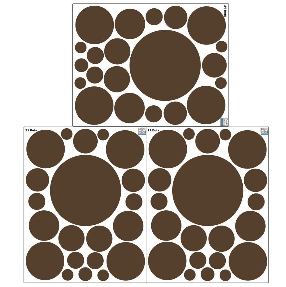 Brown Polka Dot Wall Decals - Peel and Stick Vinyl Wall Stickers for Girls Room, Nursery, Bedroom Decor - Easy DIY Wall Art for Kids Room, Birthday Party, Home Decoration (Brown) - Perfect for Nursery Accent Walls, Playroom Decor, and Birthday Party Backdrops