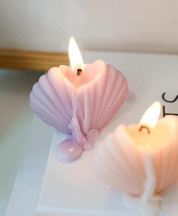 Handmade Sea Shell Decorative Candles - Natural Beach Themed Scented Candles for Home Decor, Wedding Centerpieces & Relaxing Spa Atmosphere