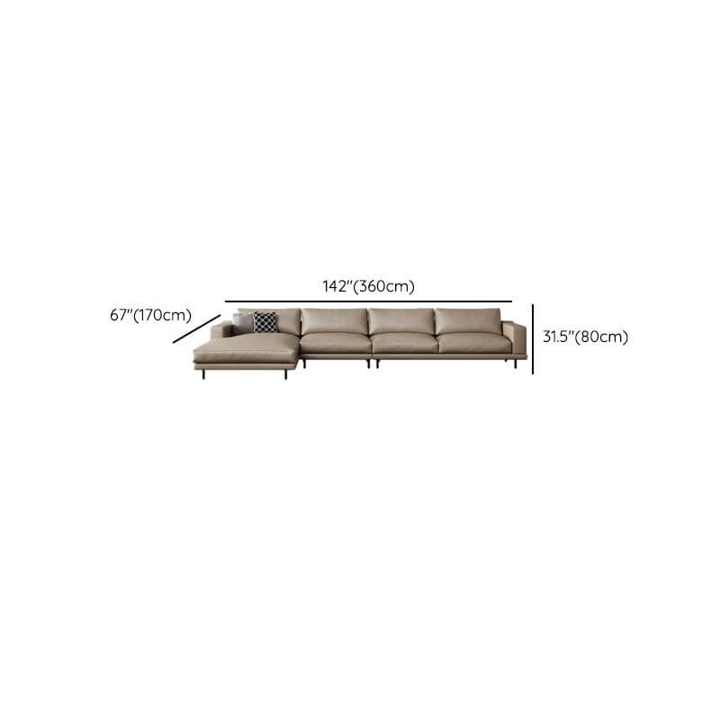 L-Shaped Sectional Sofa with Chaise Lounge in Auburn - Left-Facing Design for Living Room, Home Theater & Small Spaces