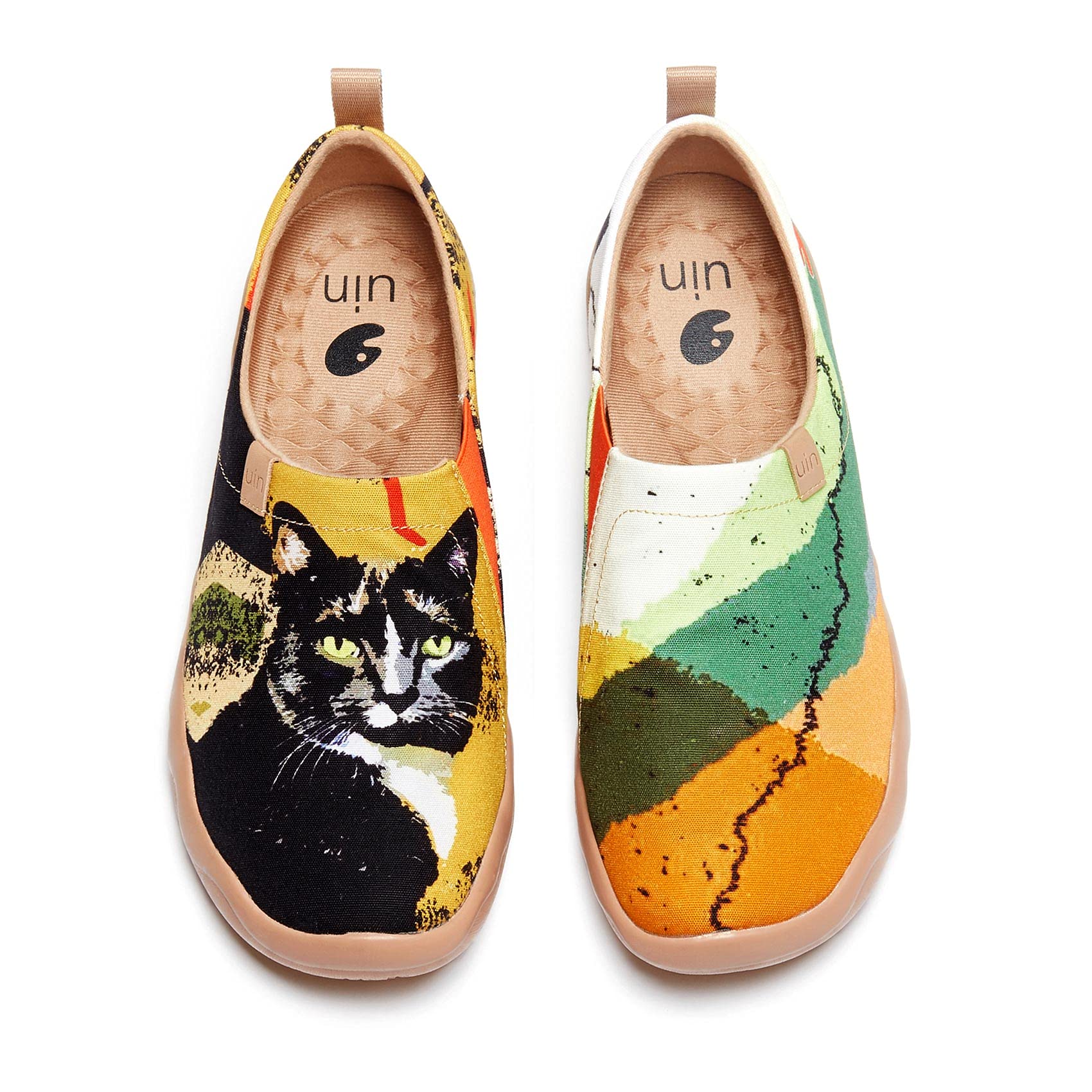 **UIN Men's Slip-On Canvas Loafers - Lightweight Comfortable Walking Shoes for Travel & Casual Wear - Fashion Sneakers with Happy Doggies Design - Perfect for Daily Commute, Weekend Outings & Dog Walking**
