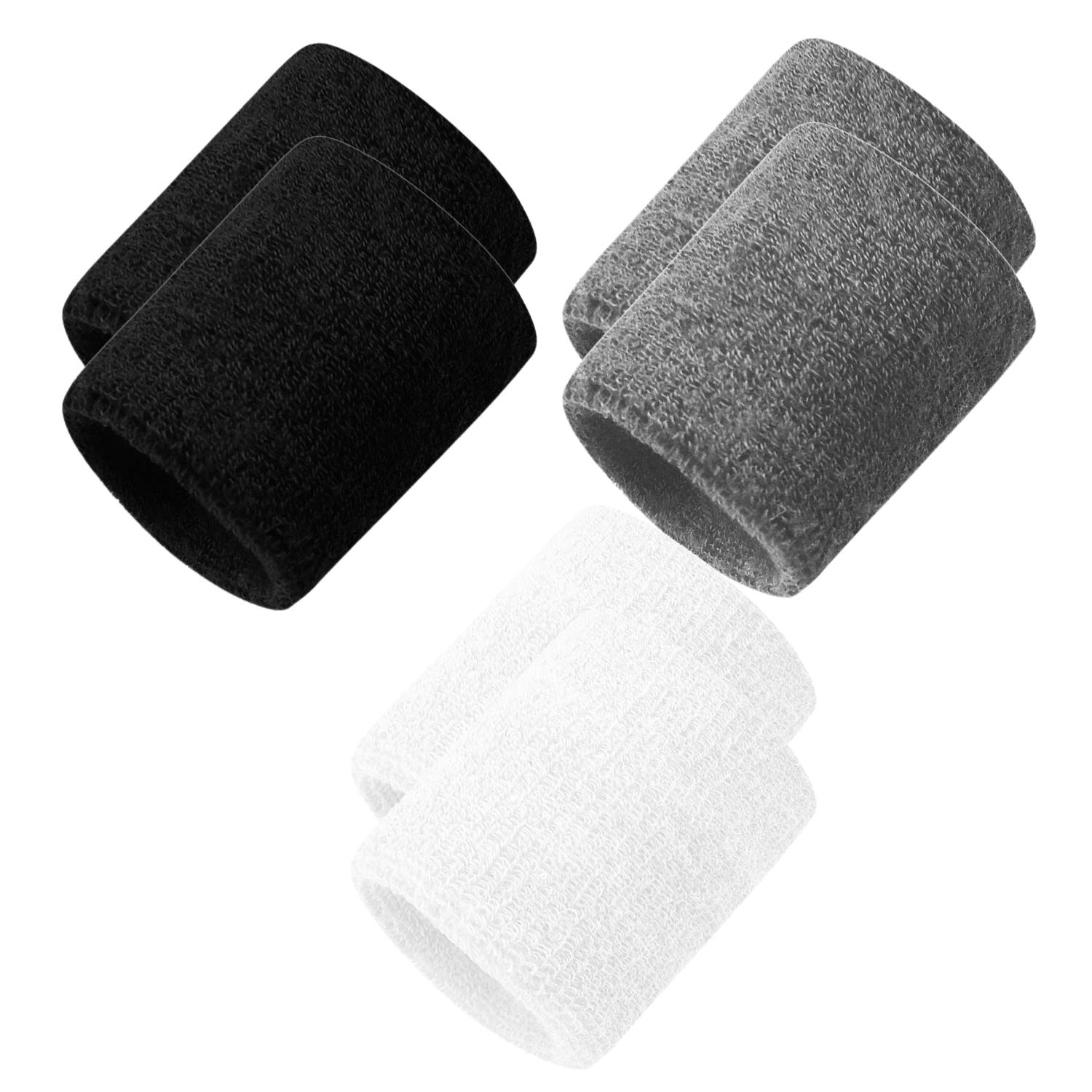 Unisex Terry Cloth Wristbands - Moisture Wicking Sports Wrist Sweatbands for Men & Women - Ideal for Tennis, Gym Workouts & Active Lifestyles