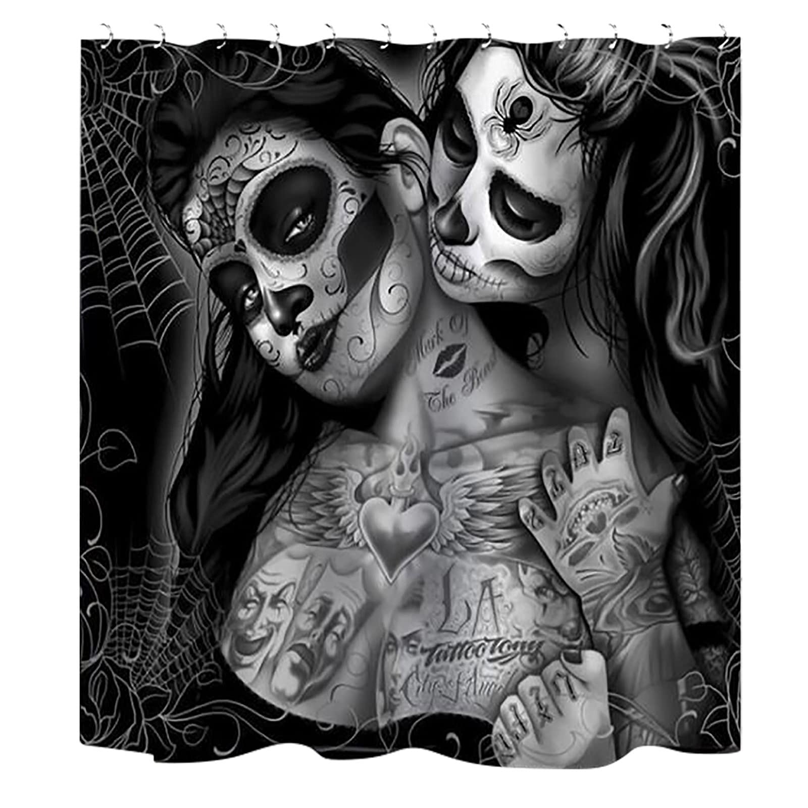 YXWLLN Halloween Shower Curtain - Waterproof Polyester Fabric Bathroom Decor for Spooky Holiday Atmosphere | Perfect for Halloween Party, Haunted House & Themed Bathroom Decorations