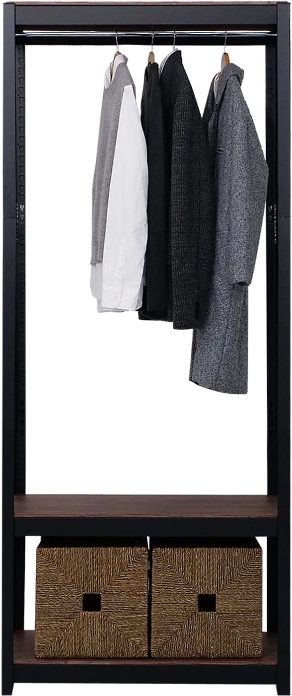 Heavy Duty Adjustable Clothing Rack with Shelf - 32.1