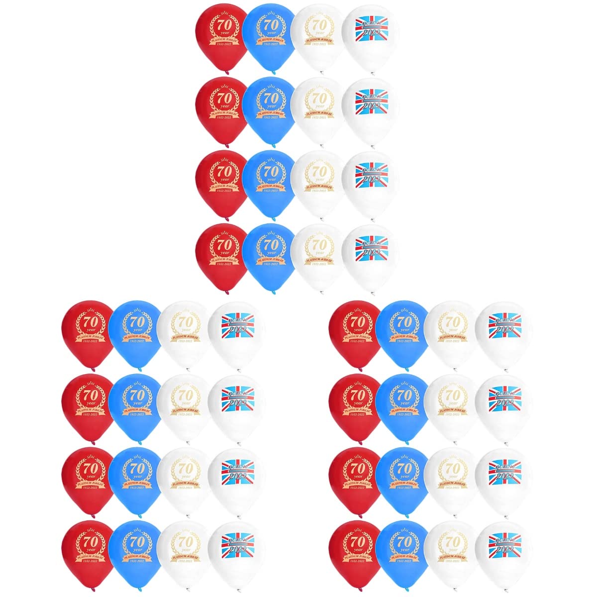 120pcs Housoutil Latex Balloons - Union Flag Themed for Queen's Platinum Jubilee 70th Anniversary Party Decorations | Memorial, Home Decor & Celebration Balloons for UK Themed Events, Birthdays & Special Occasions