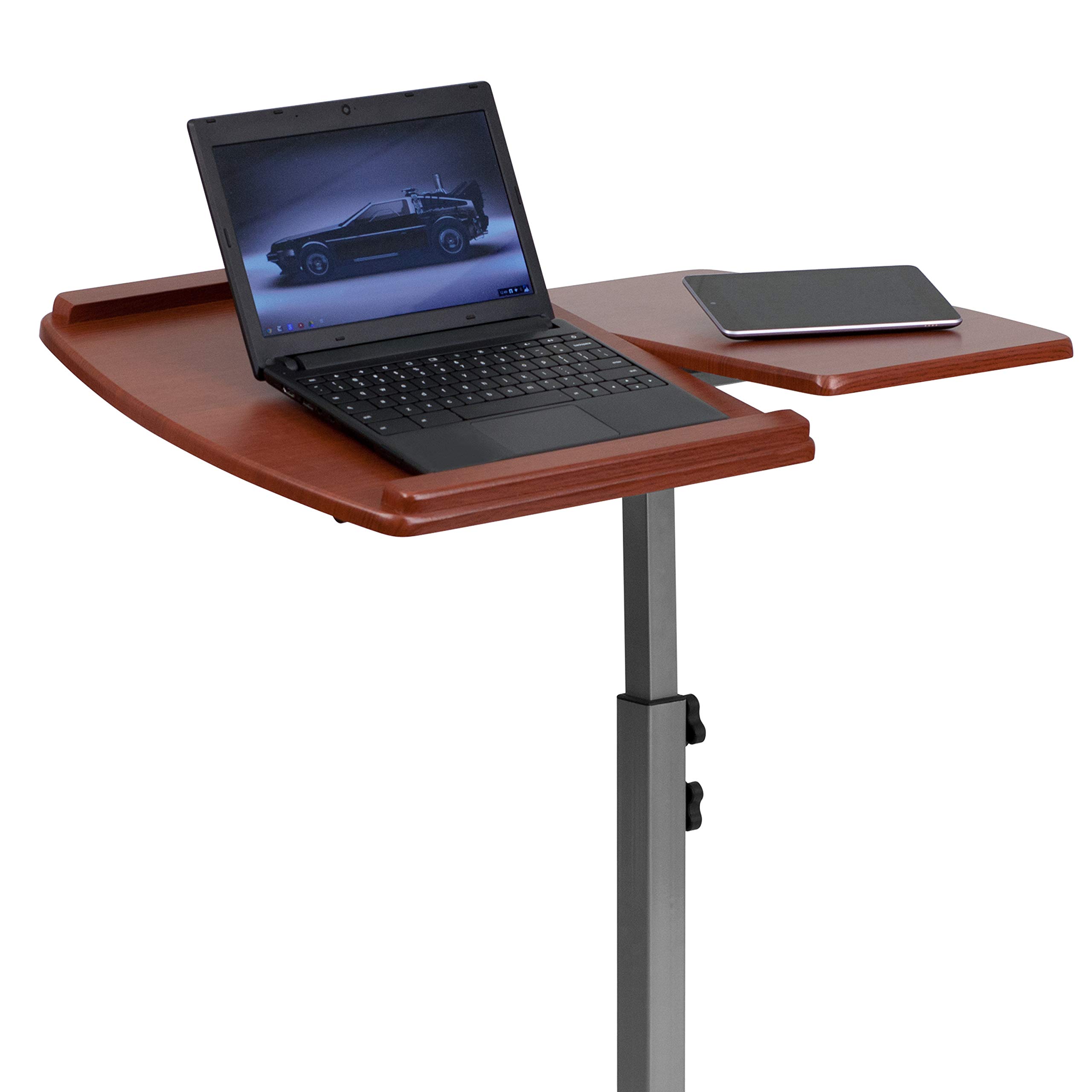 Cherry Angle and Height Adjustable Mobile Laptop Computer Table - Perfect for Home Office, Bedroom, and Small Spaces