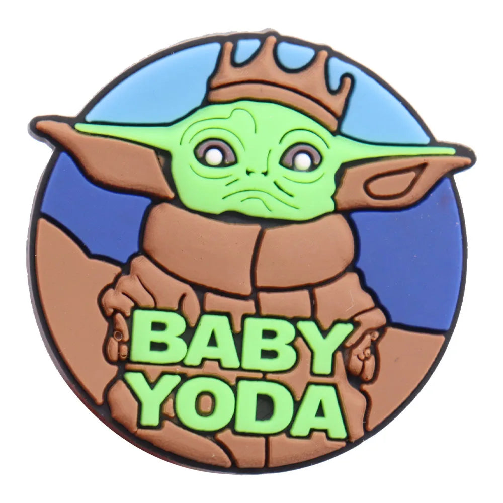 22Pcs Baby Yoda Shoe Charms - Cute Green Alien PVC Sandal Accessories for Boys & Girls - Perfect for Garden Parties, Cosplay & Gifts