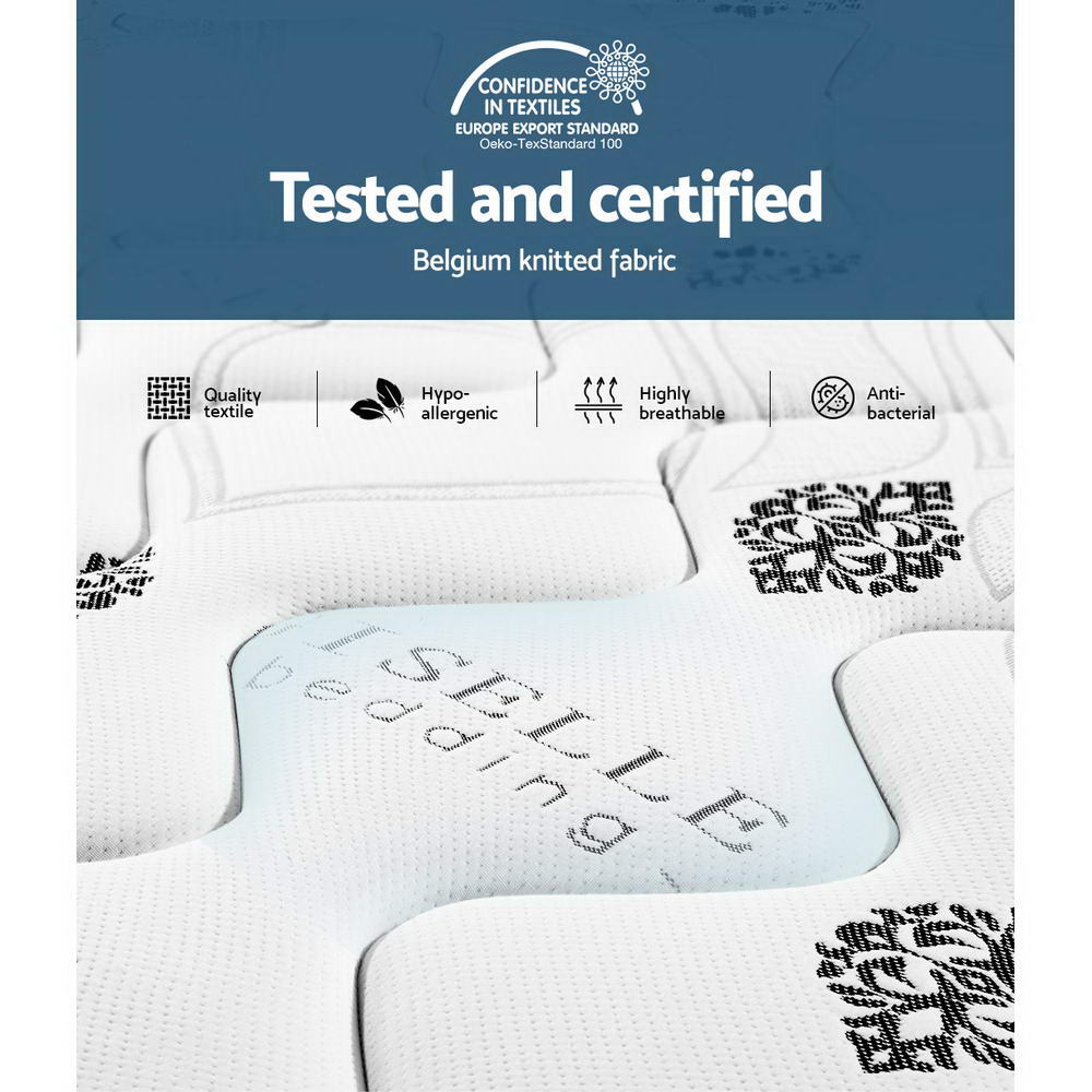 Galaxy Euro Top Cool Gel Pocket Spring Mattress - 14 Inch Queen Size for Superior Comfort & Support | Perfect for Hot Sleepers & Back Pain Relief