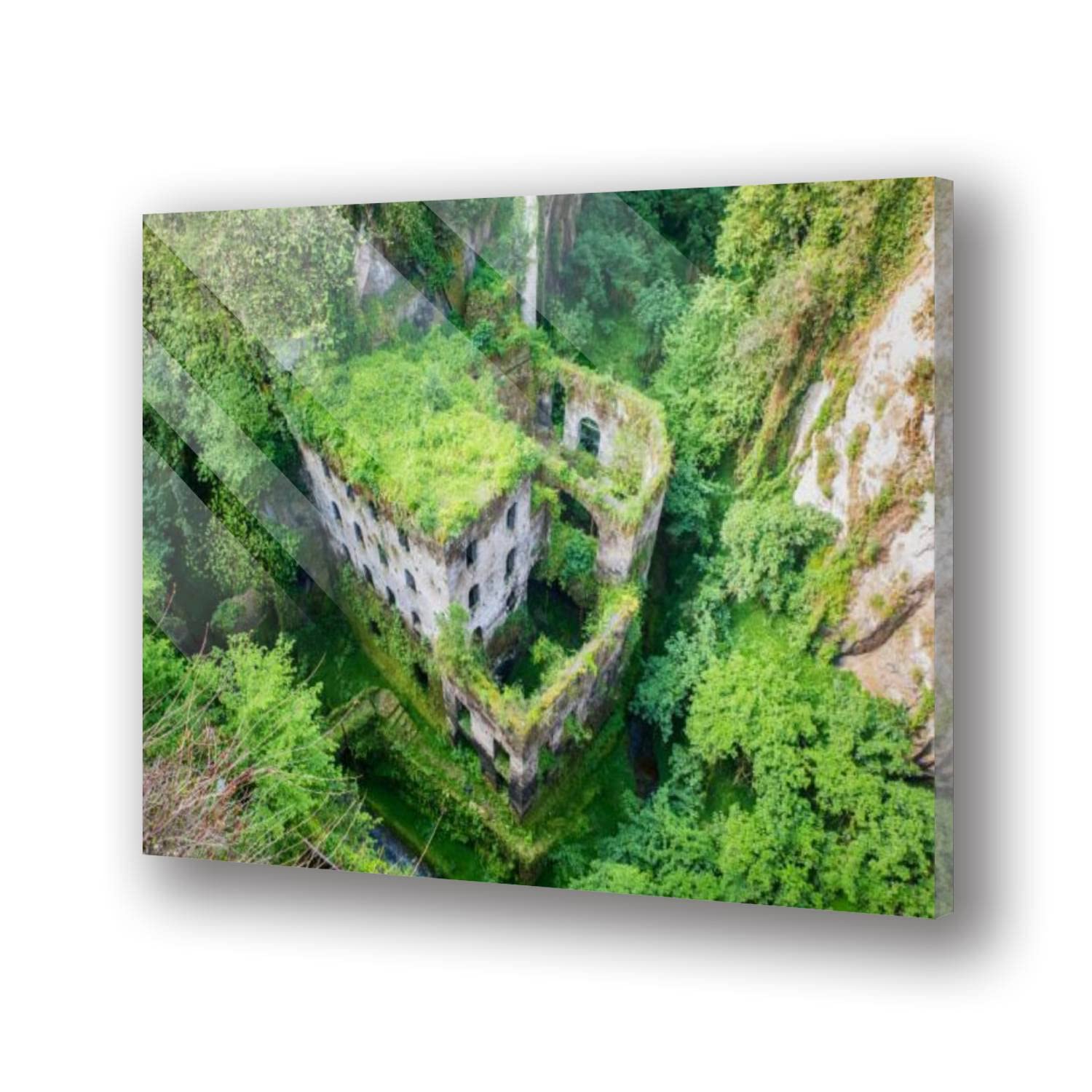 Tempered Acrylic Glass Wall Art - Sorrento Old Abandoned Mill Modern Picture Print | Floating Acrylic Artwork for Living Room, Bedroom & Office Decor | Perfect for Home, Office & Commercial Spaces