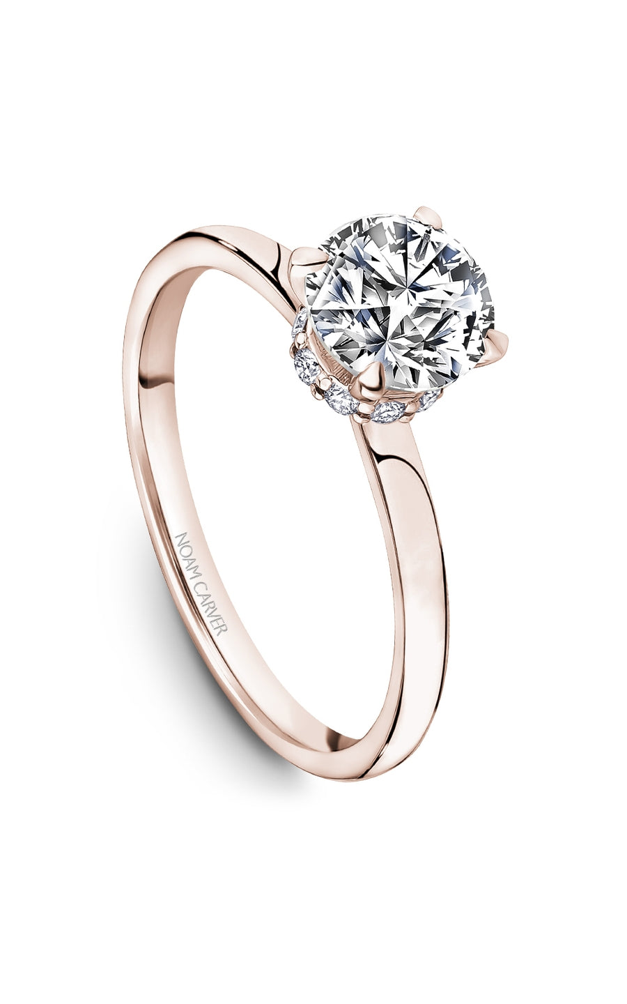 Noam Carver B511 01RA Diamond Engagement Ring for Women - 14K White Gold Bridal Wedding Band (Perfect for Proposals, Anniversaries & Special Occasions)