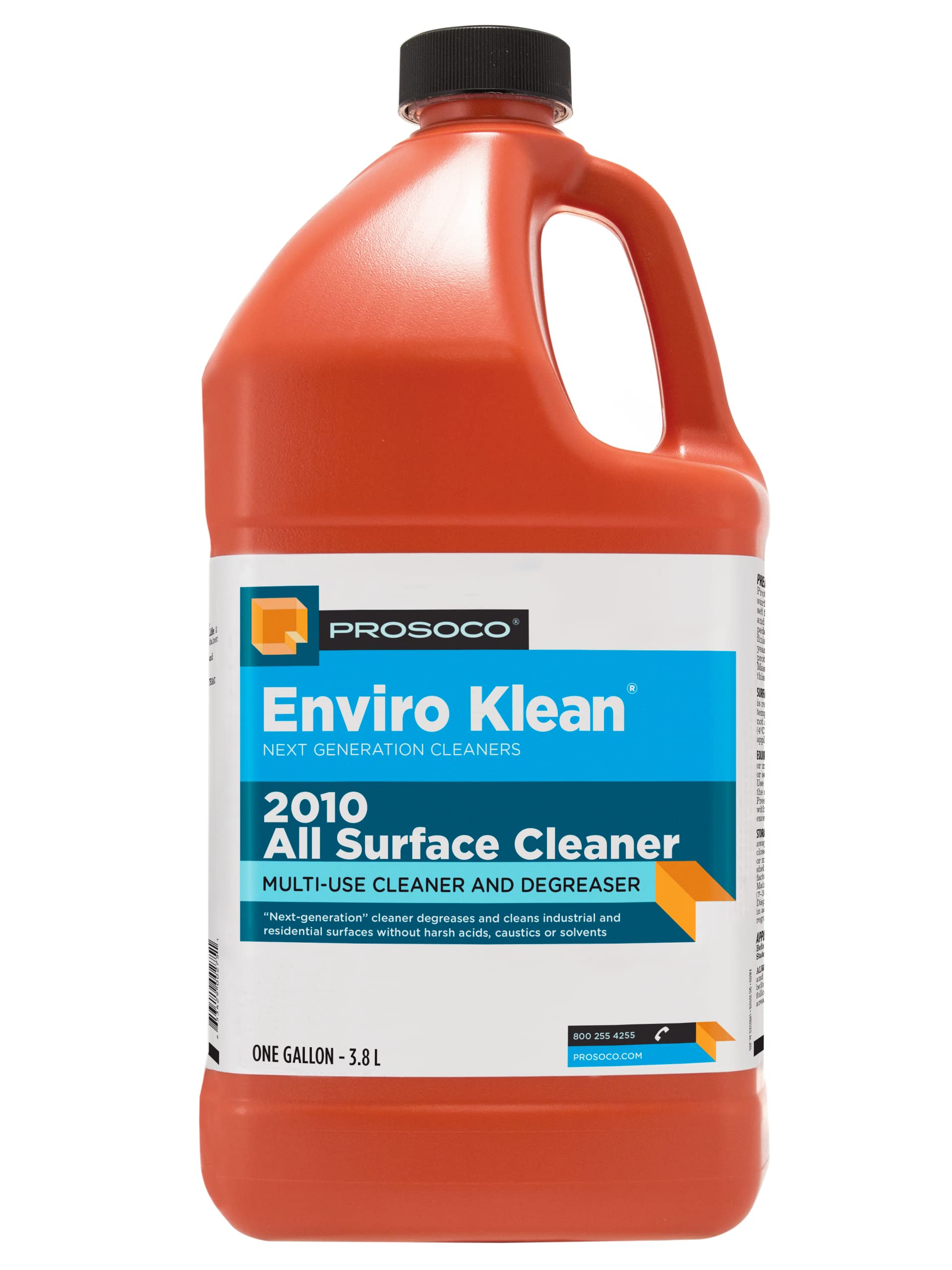 PROSOCO Enviro Klean® 2010 Concentrated All-Purpose Cleaner - Industrial Strength Hard Surface Cleaner for Floors, Walls & Countertops (1 Gallon Makes 10 Gallons) - Ideal for Commercial Kitchens, Warehouses & Industrial Facilities