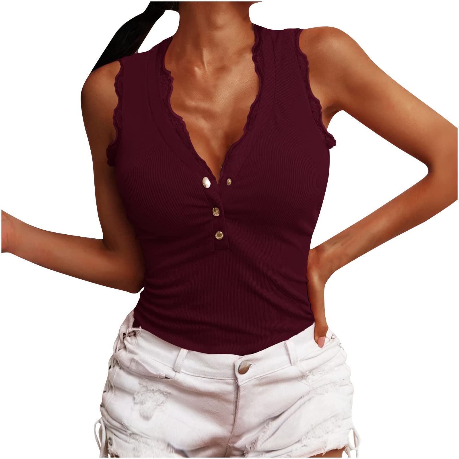 Women's V-Neck Zipper Crop Tank Top - Basic Casual Sleeveless Pullover Shirt | Perfect for Summer Outfits, Gym Wear & Layering