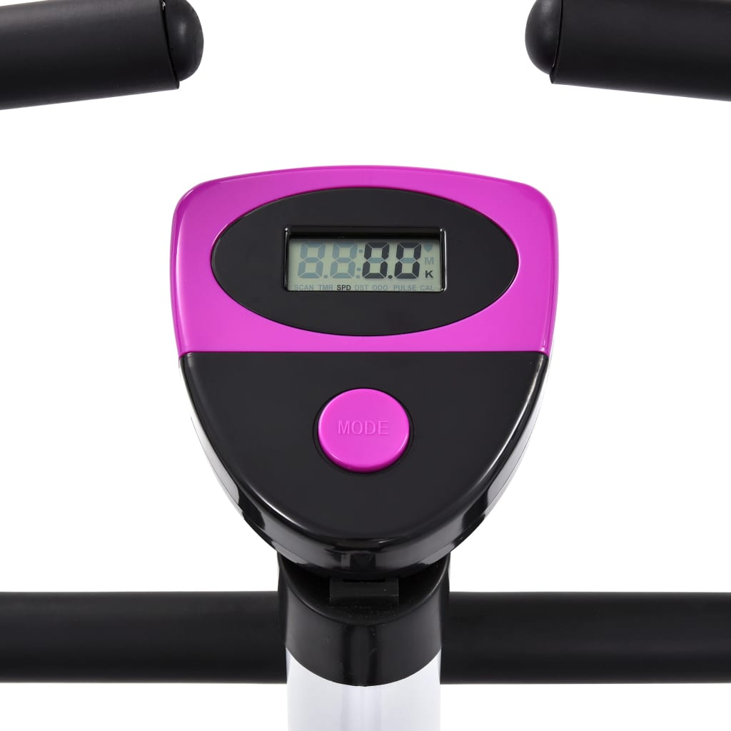 VidaXL Belt Resistance Exercise Bike for Home Gym - Purple Indoor Cycling Bike for Cardio Workout & Fitness Training | Perfect for Small Spaces & Apartment Workouts