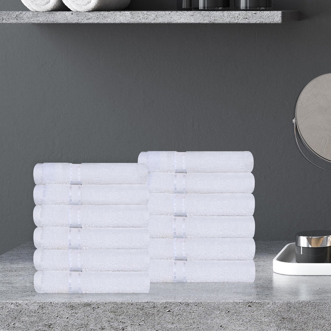 Premium 12-Piece Turkish Cotton Face Towel Set - Ultra Soft, Highly Absorbent & Quick-Drying - Perfect for Spa, Gym, Travel & Daily Skincare Routine