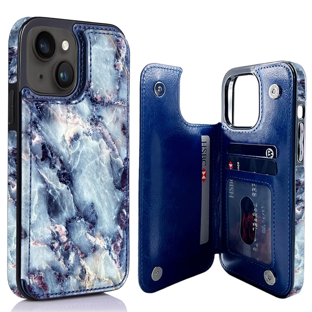 Obbii Genuine Leather Wallet Case for iPhone 14/iPhone 13 (6.1