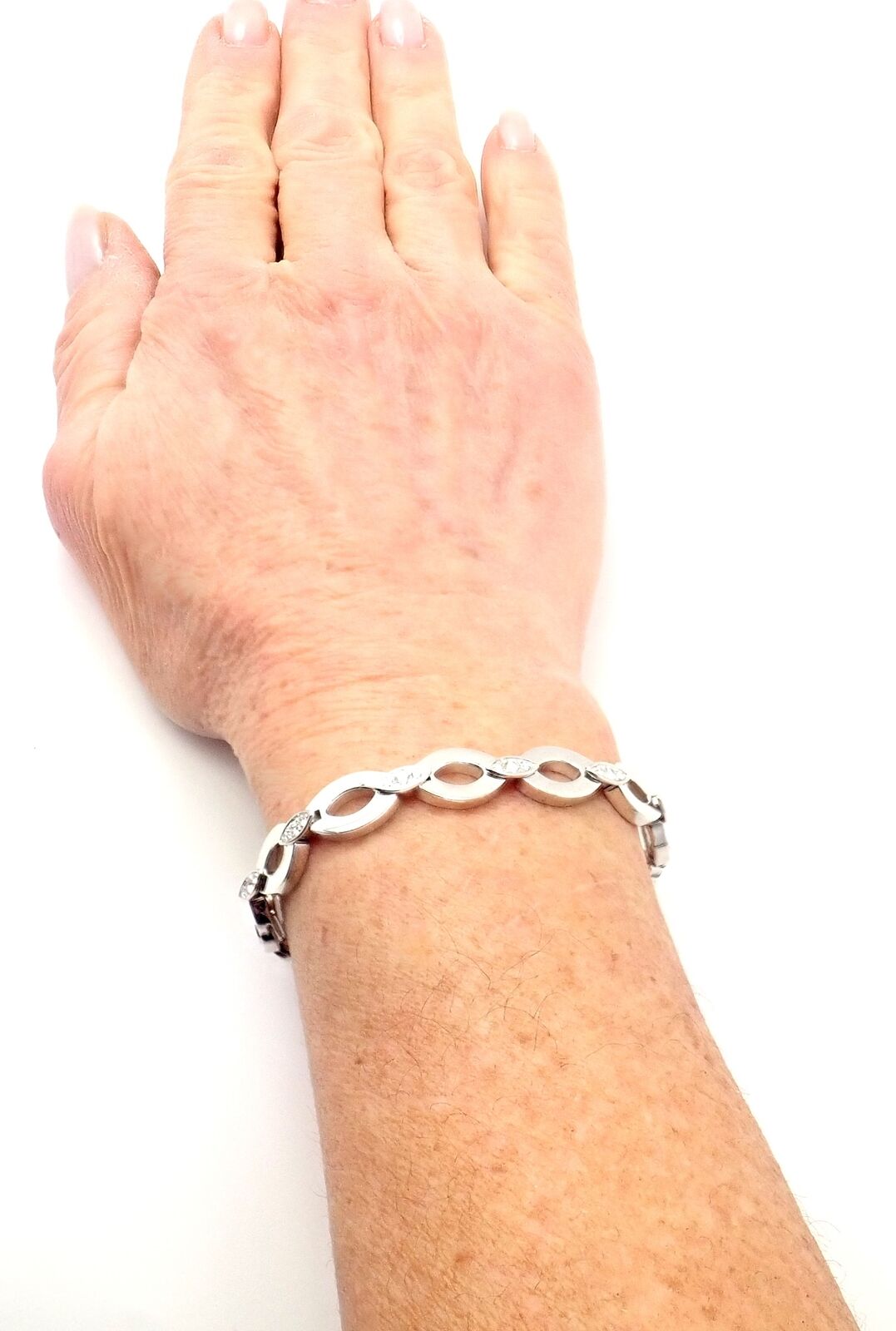 Authentic Cartier 18K White Gold Diamond Diadea Link Bracelet with Certificate - Luxury Jewelry Gift for Women, Anniversary & Special Occasions