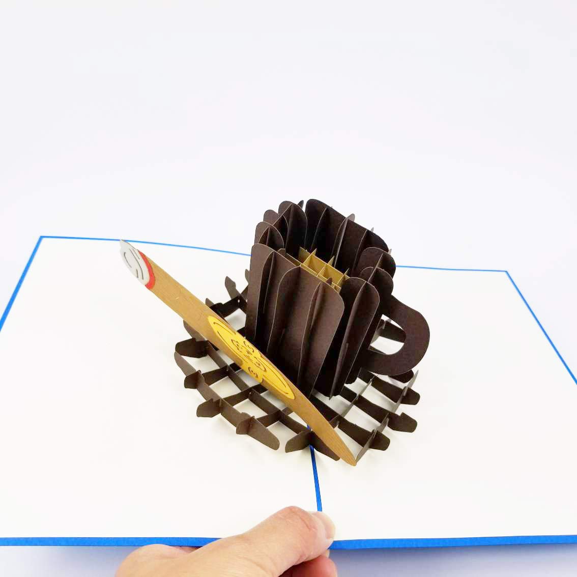 3D Coffee & Cigar Pop-Up Greeting Card - Perfect for Father's Day, Retirement, Farewell, Thank You & Congratulations | Unique Gift for Men, Office Decor & Special Occasions