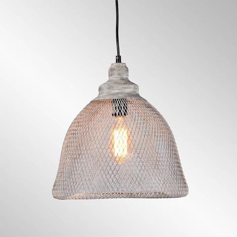 Vega Whitewashed Copper Mesh Pendant Light Fixture - Set of 2 - Modern Farmhouse Ceiling Lighting for Dining Room, Kitchen, or Bedroom