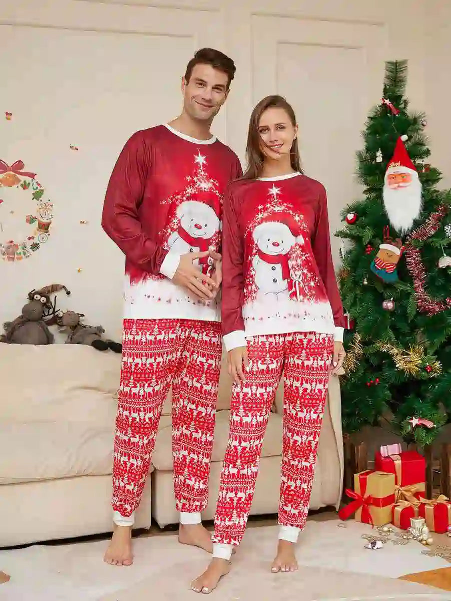 Snowman Christmas Matching Family Pajamas Set - Cozy Holiday Sleepwear for Kids & Adults - Perfect for Christmas Morning & Family Photos