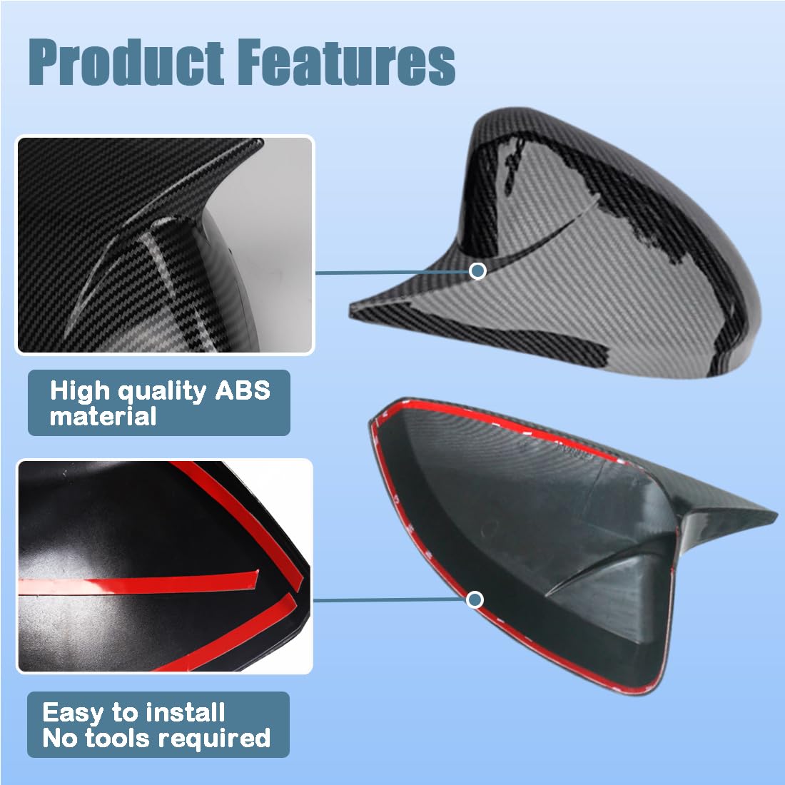 Carbon Fiber Rear View Mirror Cover for 2022-2024 Subaru BRZ & Toyota GR86 - Side Mirror Cap Replacement - Perfect for Car Customization & Protection