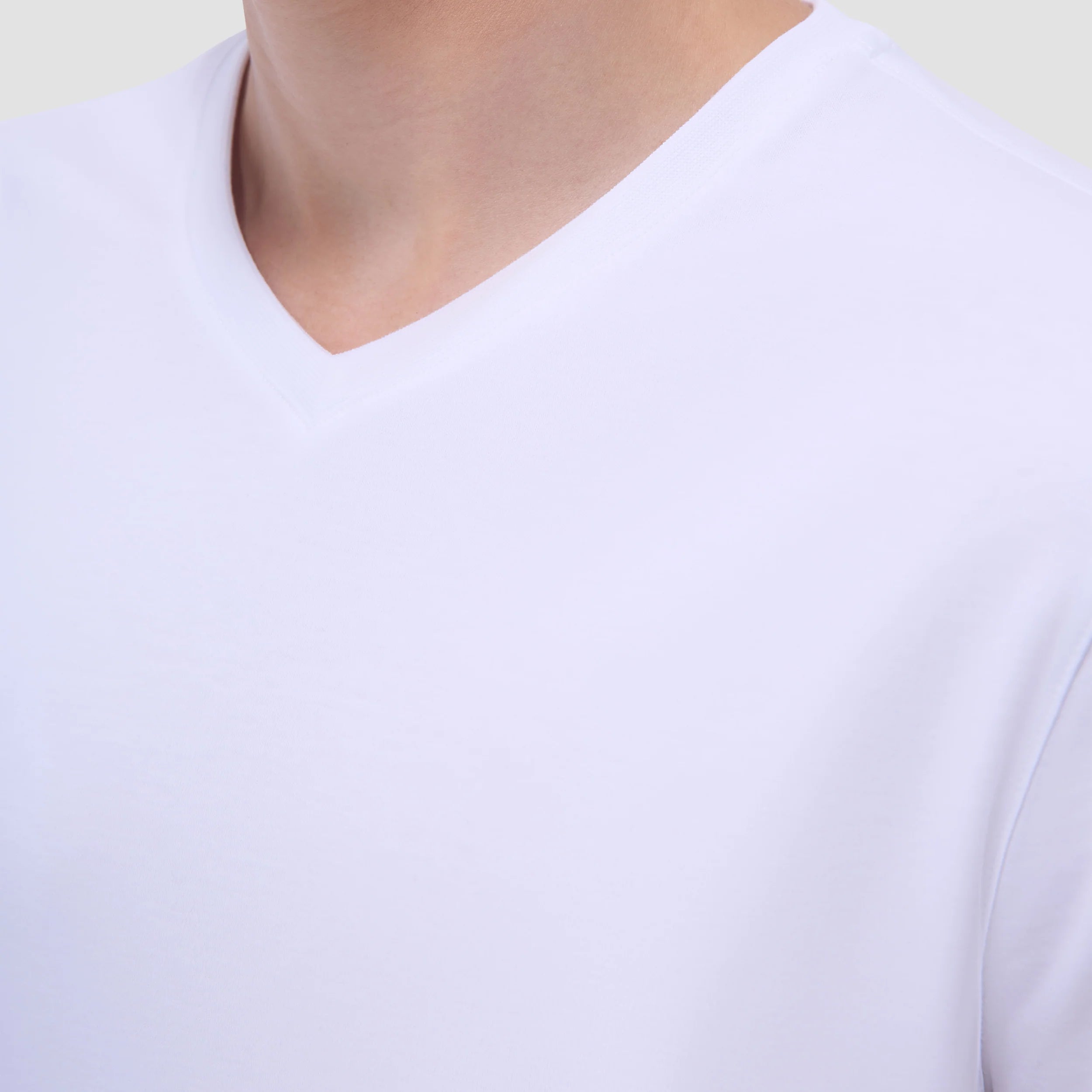Bugatchi Holden Premium Pima Cotton V-Neck T-Shirt for Men - Soft & Breathable White Tee - Perfect for Casual Wear, Layering & Everyday Comfort