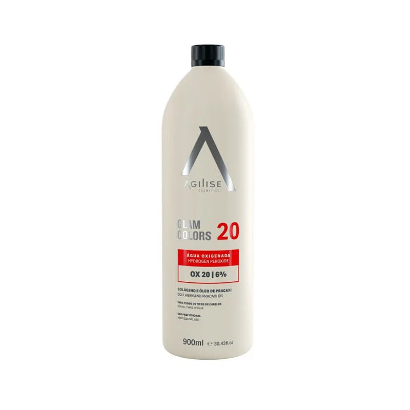 Agilise Professional Glam Colors OX 20 Volumes 900ml (30 Fl Oz) Developer Cream - Salon Quality Hair Lightener for Blonde Highlights & Balayage | Perfect for At-Home Hair Coloring & Professional Salon Use