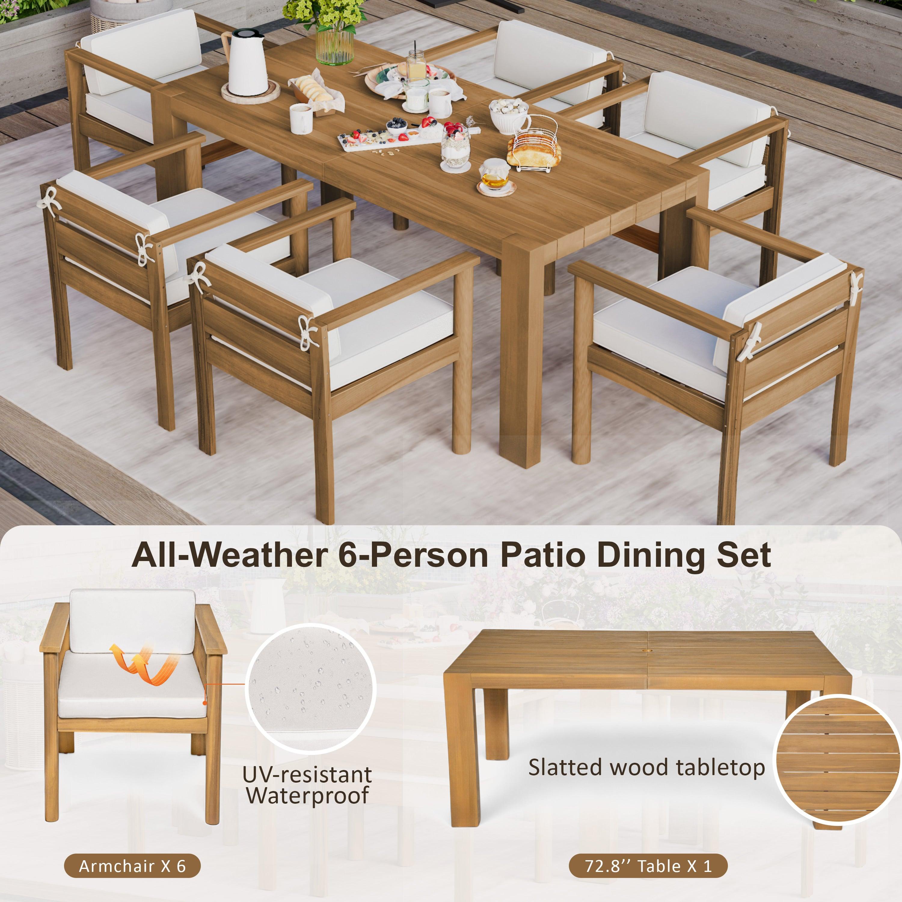 7-Piece Outdoor Patio Dining Set with 72.8