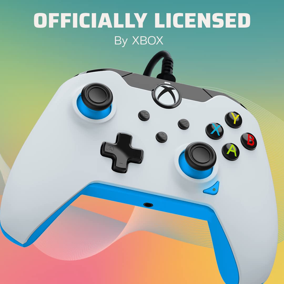 PDP Wired Controller for Xbox Series X/S & Xbox One - White Ion Gamepad with Enhanced Gaming Performance - Perfect for Competitive Gaming & Long Play Sessions
