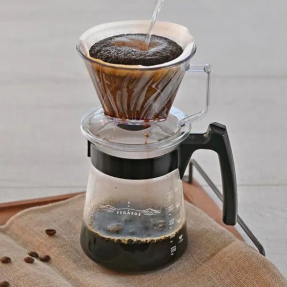 Hario Pegasus Glass Coffee Server with Handle - Durable & Heat-Resistant for Pour Over, French Press, and Cold Brew Coffee Making at Home or Cafe