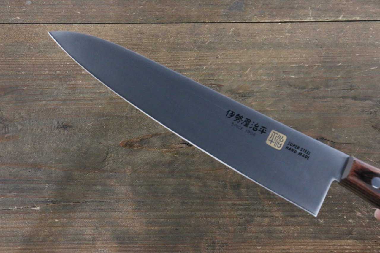 Premium Iseya Molybdenum Gyuto 210mm Japanese Chef Knife with Mahogany Handle - Professional Kitchen Tool for Slicing, Dicing & Meat Cutting