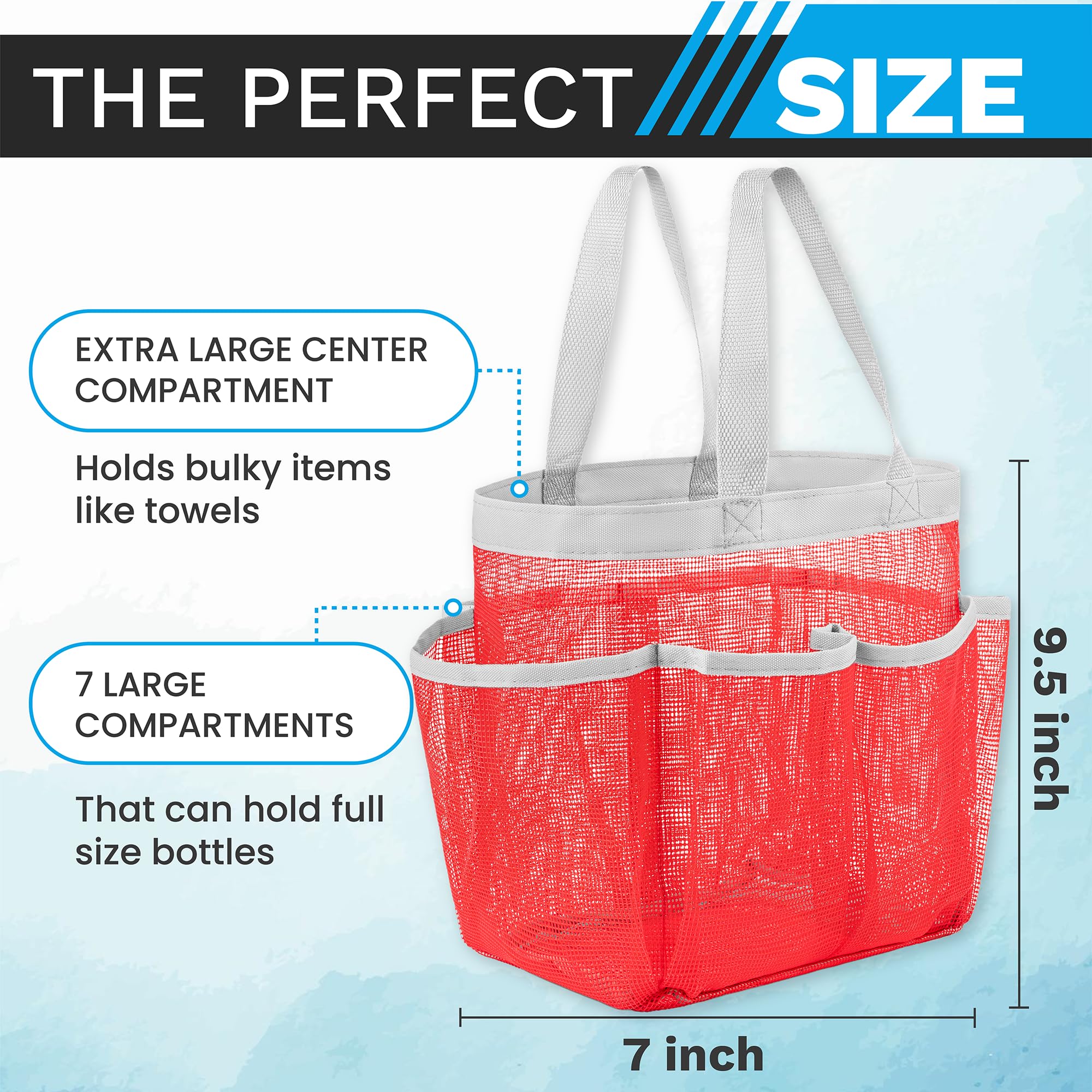 Portable Mesh Shower Caddy Bag - Collapsible Bathroom Organizer for Travel, Gym, Dorm | Waterproof Toiletry Storage for College Essentials | Perfect for Camping, Beach & Daily Use (Pink)