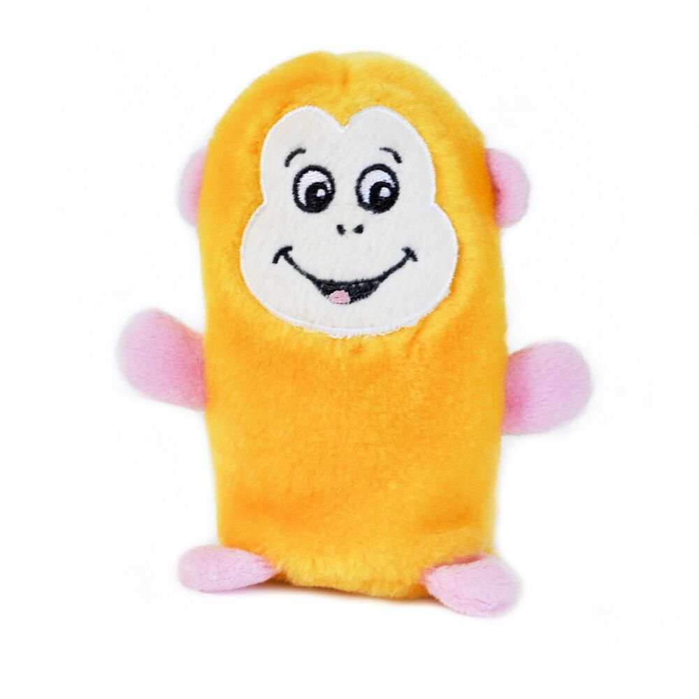 ZippyPaws Squeaky No-Stuffing Plush Dog Toy - Monkey Puppy Chew Toy for Small & Medium Dogs | Interactive Play, Training Reward, Anxiety Relief