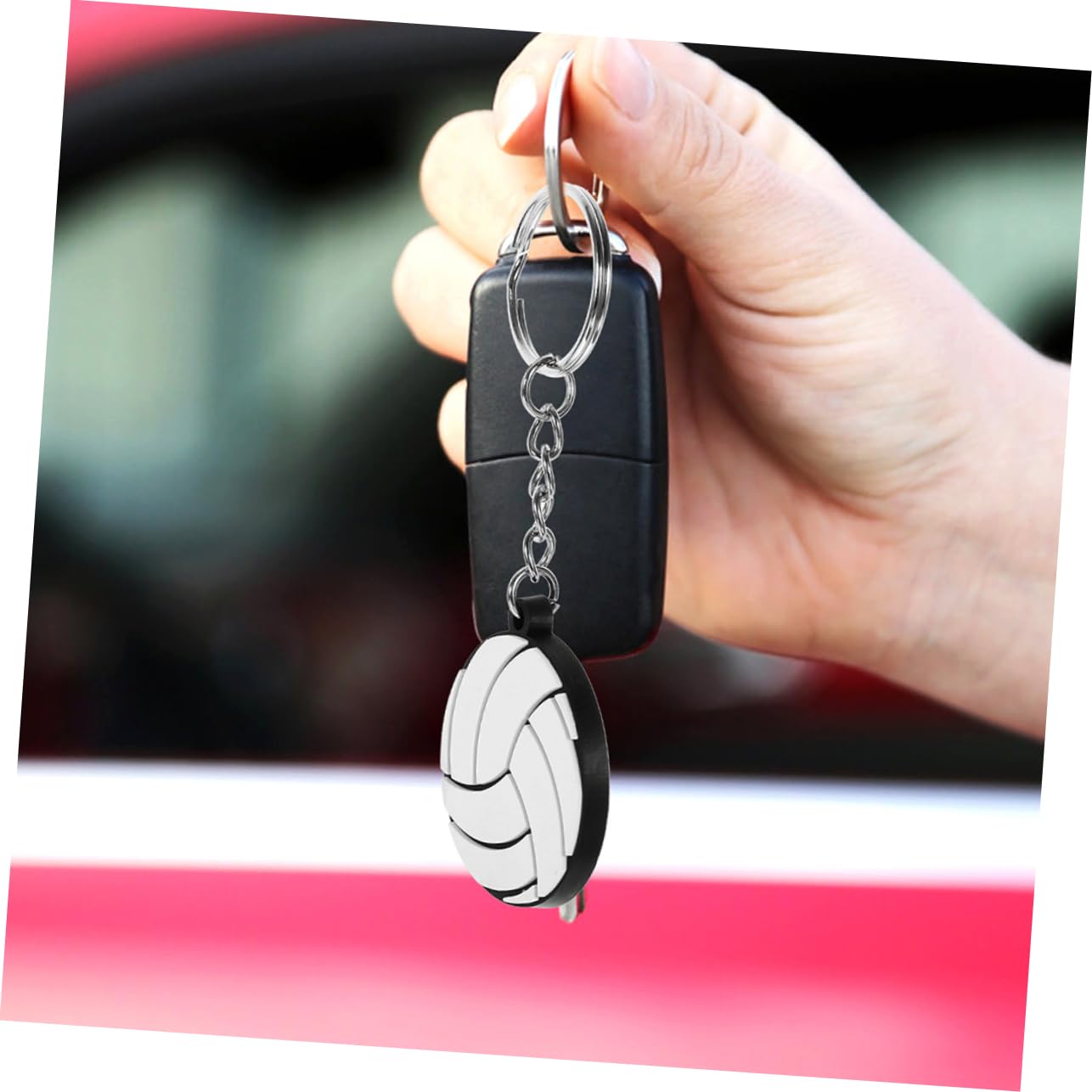 KITANDOVE 10pcs Volleyball Keychains - Durable Metal & PVC Mini Keyrings for Backpacks, Bags, Phones - Sports Team Gifts, Volleyball Fan Accessories, School Locker Decor