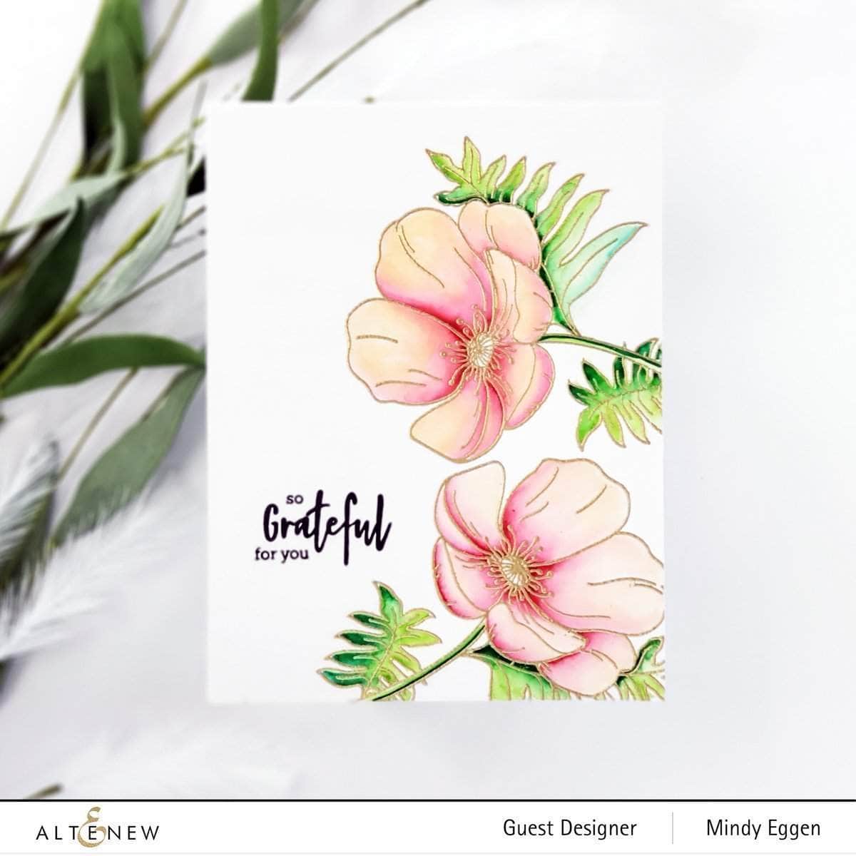 Poppy Flower Outline Stamp Set for DIY Painting, Scrapbooking & Card Making - Perfect for Handmade Greeting Cards, Art Journals & Craft Projects