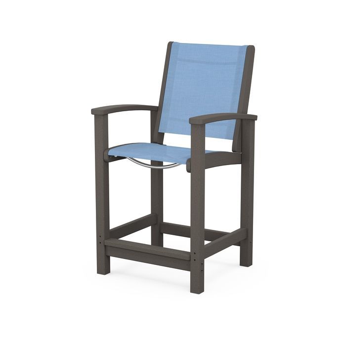 POLYWOOD Coastal Counter Chair - Durable Outdoor Bar Stool for Patio, Deck & Poolside - Weather-Resistant & Low Maintenance