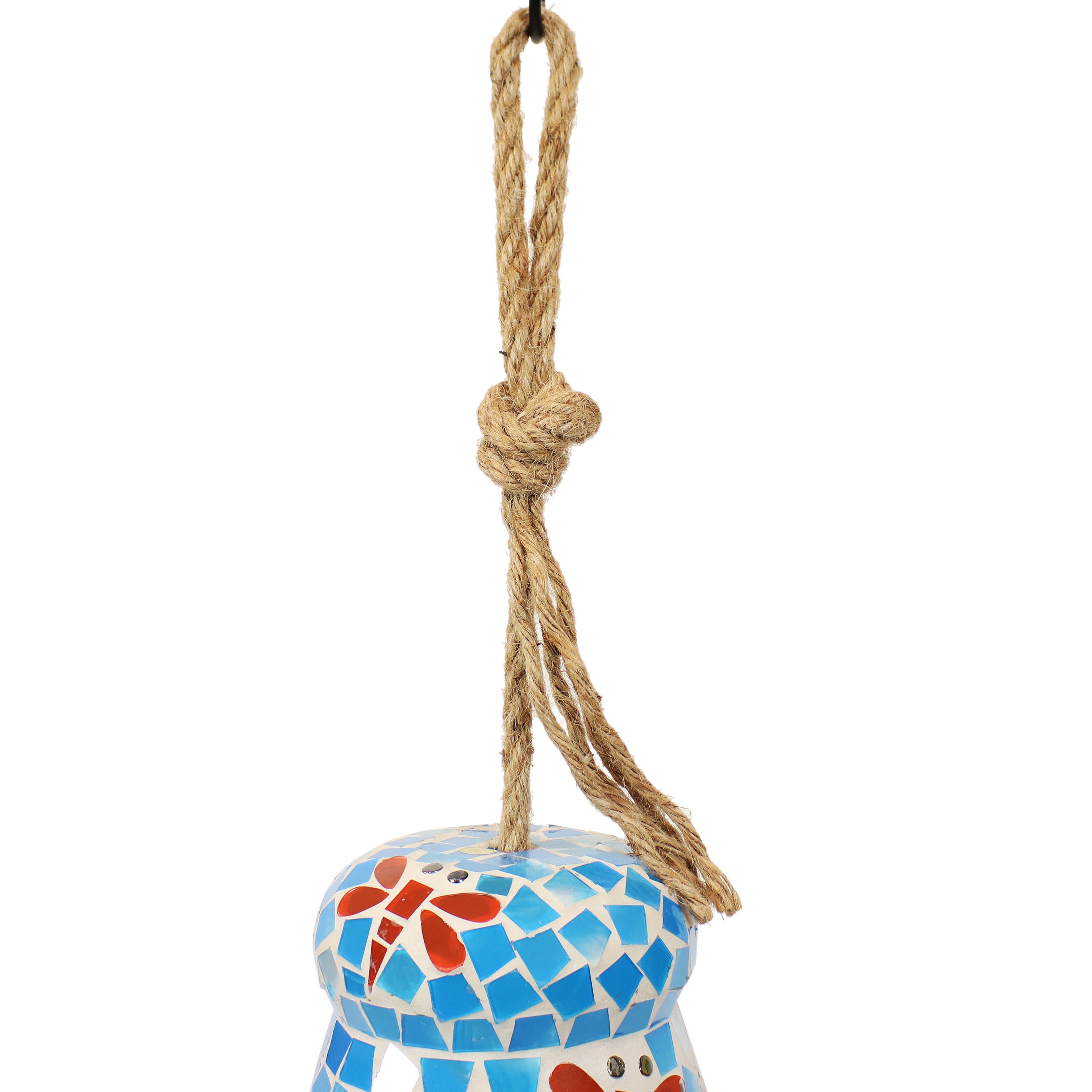 Sunnydaze Spring Flowers Mosaic Glass Wind Chime Bell - Outdoor Garden Decor for Patio, Porch & Backyard