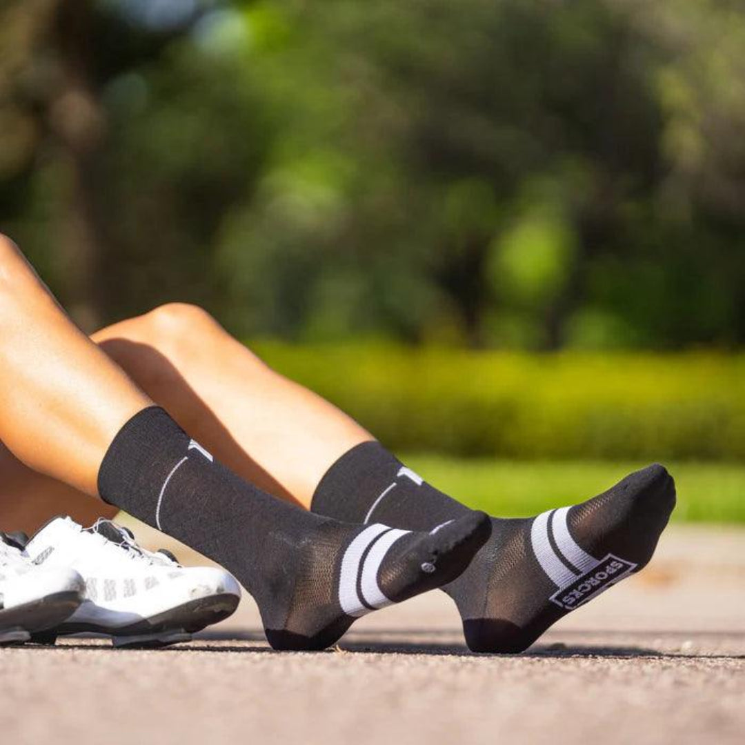 Premium Sporcks Marie Blanque Cycling Socks for Men & Women - Breathable Moisture-Wicking Performance Bike Socks - Ideal for Road Cycling, Mountain Biking & Indoor Training