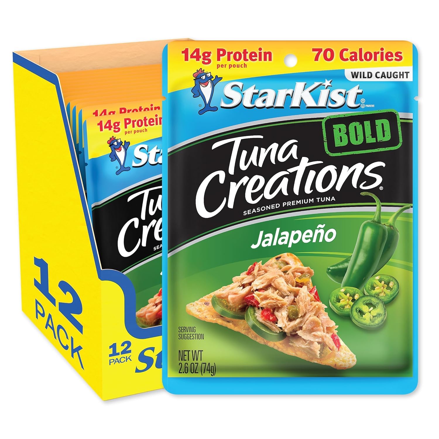 StarKist Tuna Creations Bold Jalapeño Flavor, 2.6 Ounce Pouch (Pack of 24) - Perfect for Sandwiches, Salads & Quick Protein Snacks On-The-Go