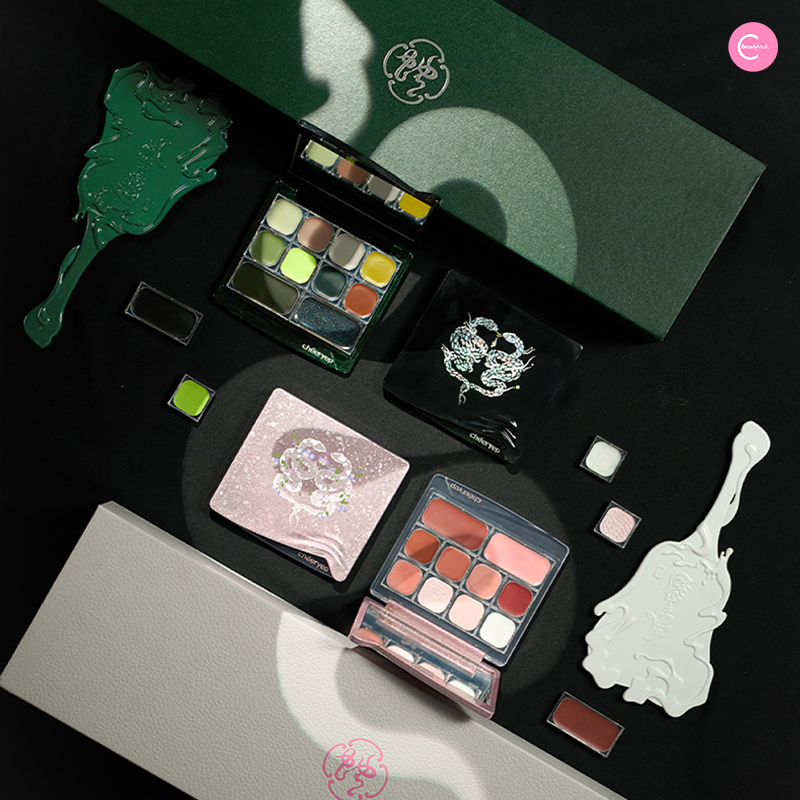 CHEERYEP Refillable Makeup Gift Set - Premium Cosmetic Organizer with Mirror | Limited Edition Flame Serpent Design (Freya86_FF Collaboration) | Perfect for Travel, Home Vanity & Gift Giving