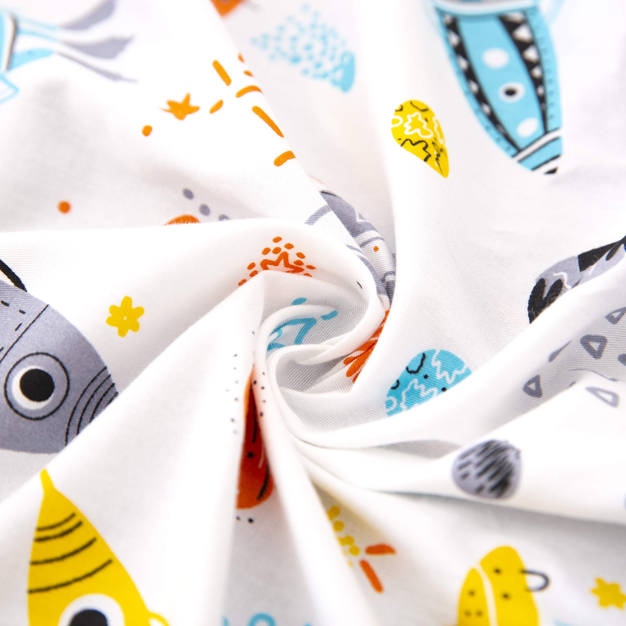 Brandream 2-Pack Baby Boys Crib Sheet Sets - 100% Cotton Fitted Crib Sheets with Outer Space, Rocket & Planet Galaxy Theme (Navy/White) for Newborn & Infant - Soft, Breathable Nursery Bedding for Safe Sleep & Nursery Decor