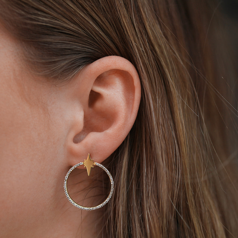 9ct Silver Filled Star Hoop Earrings for Women - Trendy Celestial Jewelry for Everyday Wear & Special Occasions