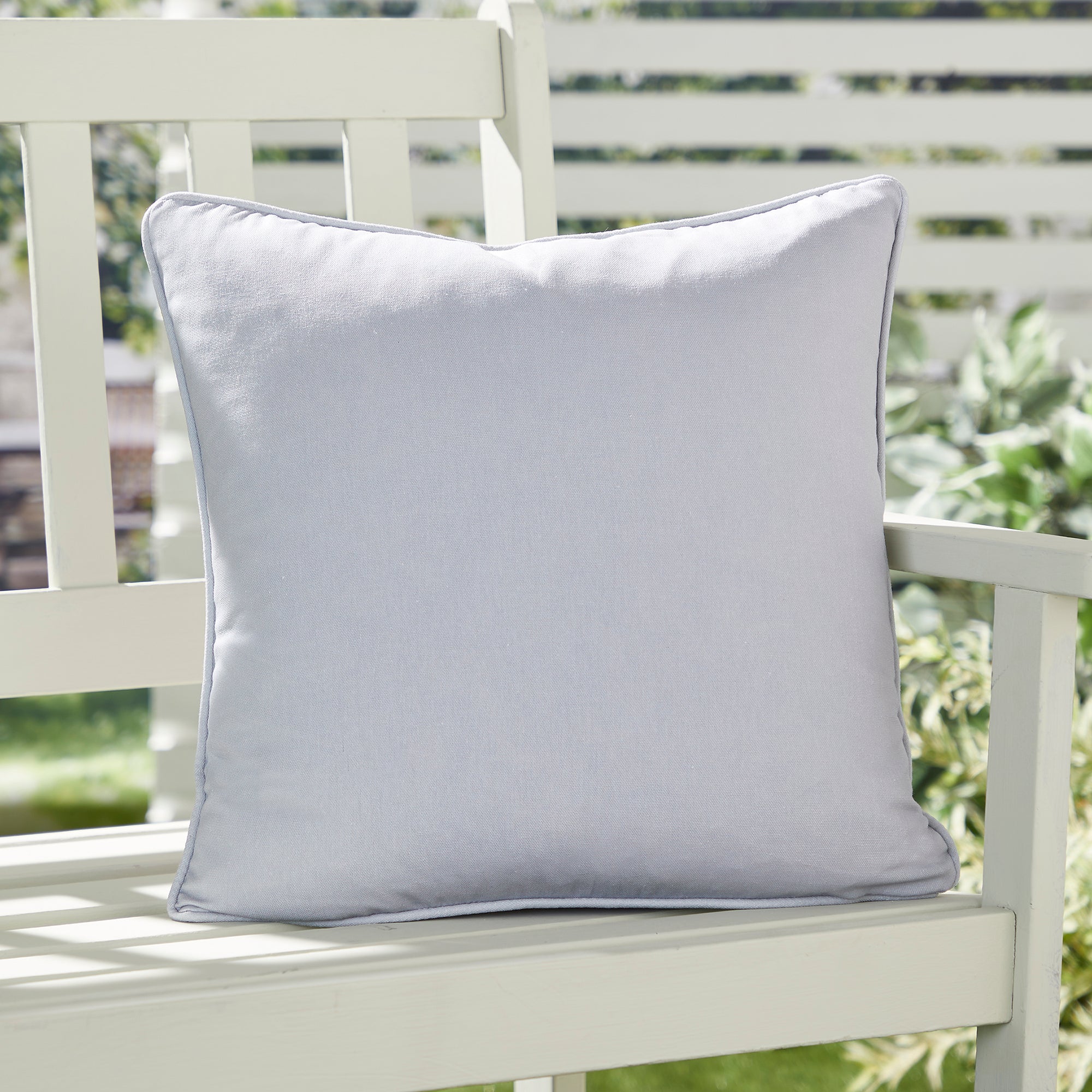 Premium Outdoor Cushion - Silver Waterproof Patio Seat Cushion for Garden, Poolside & Deck Furniture - Fusion Plain Dye Design